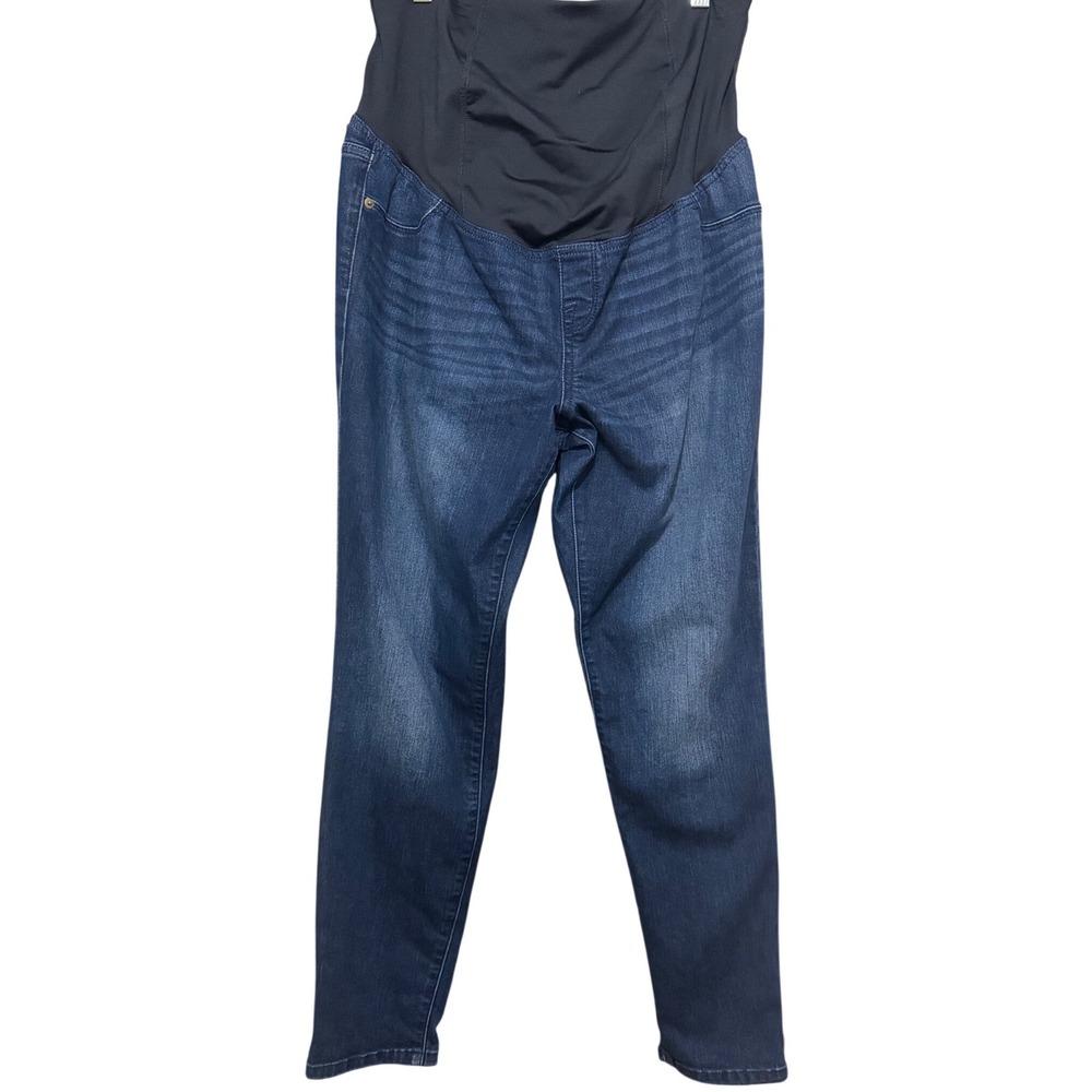 Isabel Maternity by Ingrid & Isabel Skinny Jeans Dark Wash Over Belly Size 12